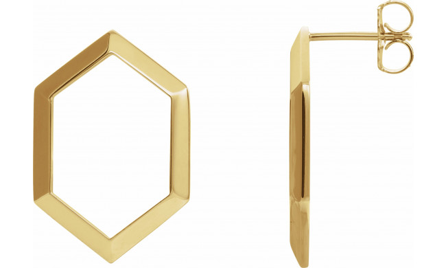 14K Yellow Geometric Drop Earrings - 87020601P
