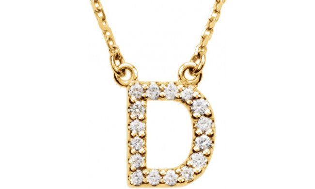 14K Yellow Initial D 1/8 CTW Diamond 16 Necklace - 67311129P