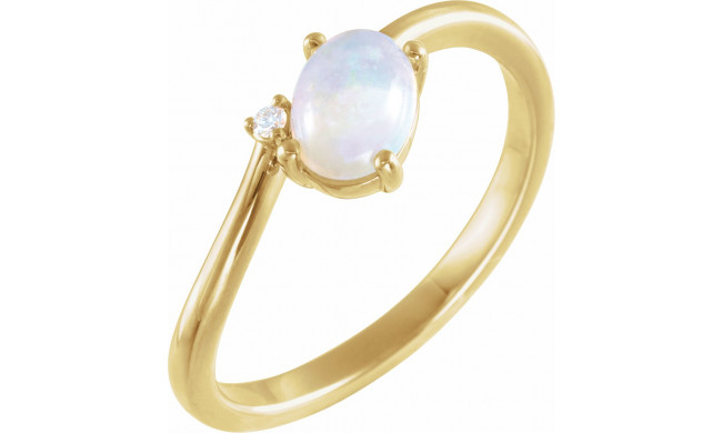 14K Yellow Ethiopian Opal & .015 CT Diamond Bypass Ring - 72085606P