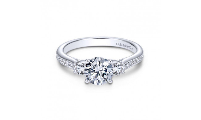 Gabriel & Co. 14k White Gold Contemporary 3 Stone Engagement Ring - ER7473W44JJ