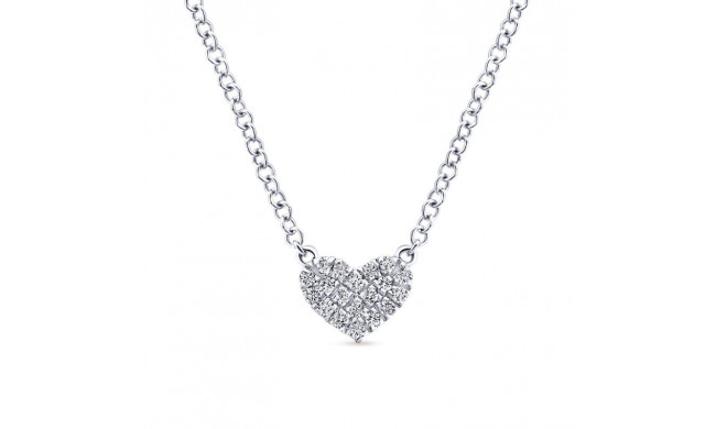 Gabriel & Co. 14k White Gold Eternal Love Diamond Heart Necklace - NK5450W45JJ