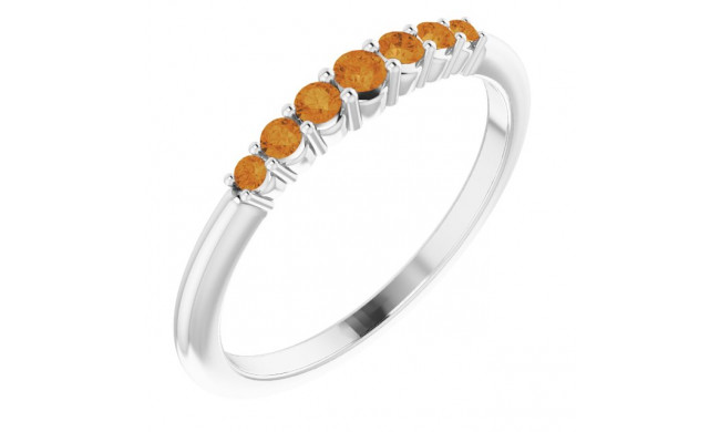 14K White Citrine Stackable Ring - 72022606P