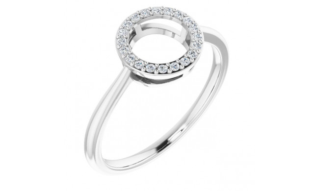 14K White 1/10 CTW Diamond Circle Ring - 65180760001P