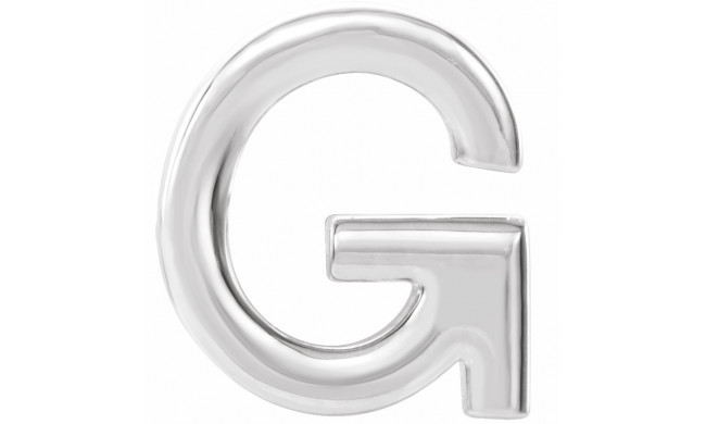 14K White Single Initial G Earring - 86800137P