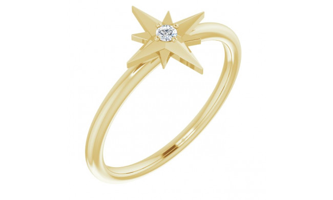 14K Yellow .03 CT Diamond Star Ring - 123521601P