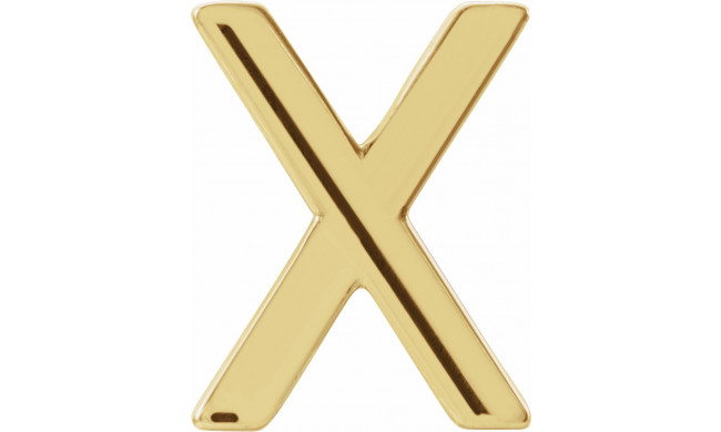 14K Yellow Single Initial X Earring - 86800240P