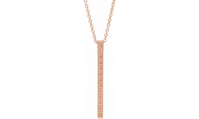 14K Rose Sculptural-Inspired Bar 16-18 Necklace - 86973203P