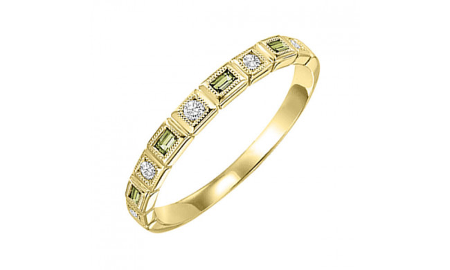Gems One 10Kt Yellow Gold Diamond (1/10Ctw) & Peridot (1/6 Ctw) Ring - FR1203-1YD