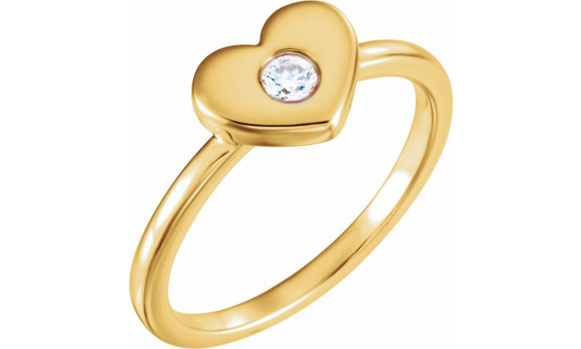 14K Yellow .03 CTW Diamond Heart Ring - 122822601P