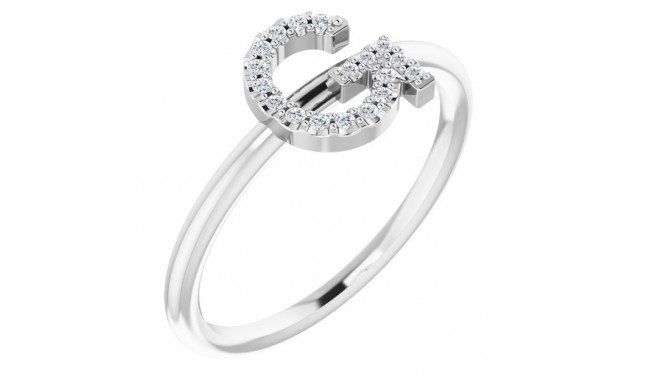 14K White .08 CTW Diamond Initial G Ring - 1238346030P