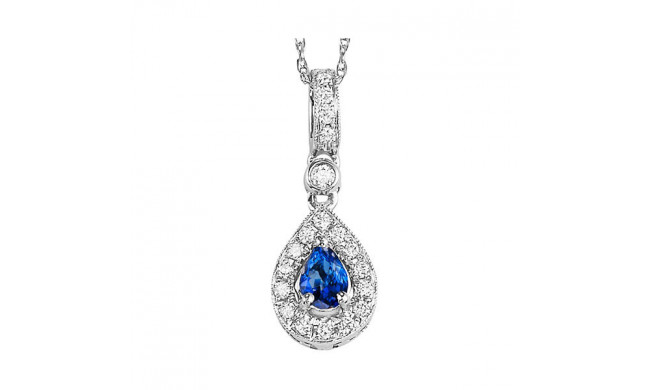 Gems One 14Kt White Gold Diamond (1/10Ctw) & Sapphire (1/6 Ctw) Pendant - FP4015-4WCS