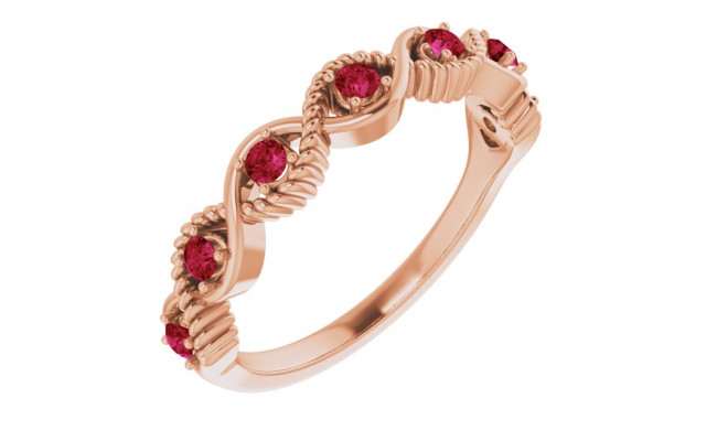 14K Rose Ruby Stackable Ring - 720466049P