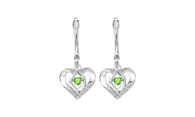 Gems One Silver Diamond (1/50 Ctw) & Createdperidot Earring - ROL2165D