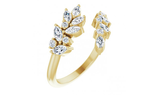 14K Yellow 1/2 CTW Diamond Bypass Ring - 124108601P