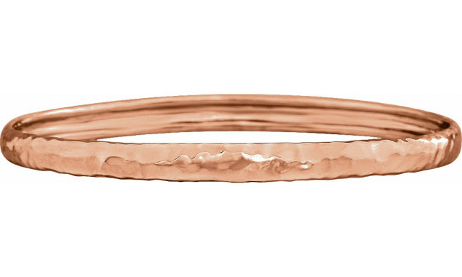 14K Rose 5.1 mm Hammered Bangle 7 1/2 Bracelet - 8608760000P