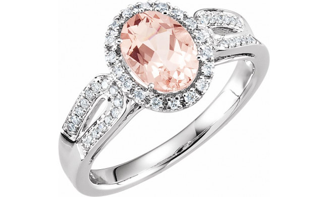 14K White Morganite & 1/5 CTW Diamond Ring - 651508100P