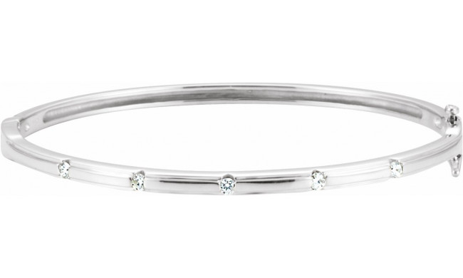 14K White 1/4 CTW Diamond Bangle Bracelet - 65101100100P