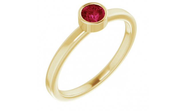 14K Yellow 4 mm Round Ruby Ring - 718066020P