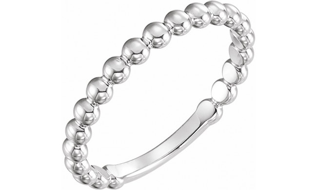 14K White 2.5 mm Stackable Bead Ring - 516081007P