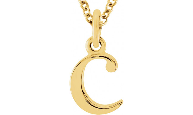 14K Yellow Lowercase Initial c 16 Necklace - 8578070006P