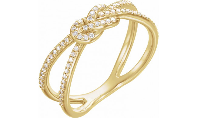 14K Yellow 1/5 CTW Diamond Knot Ring - 123097601P