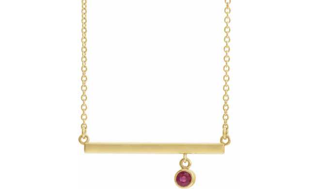 14K Yellow Ruby Bezel-Set 18 Bar Necklace - 869056131P