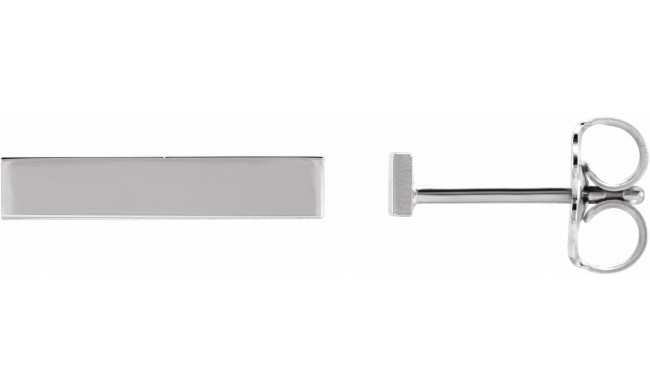 14K White Bar Earring - 871626000P