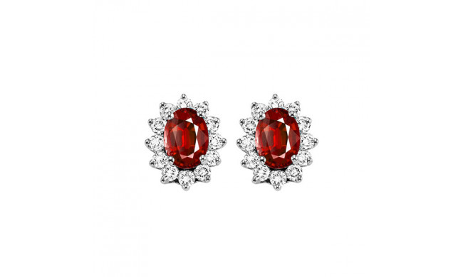 Gems One 14Kt White Gold Diamond (3/8Ctw) & Ruby (1 Ctw) Earring - FE4062-4WCR