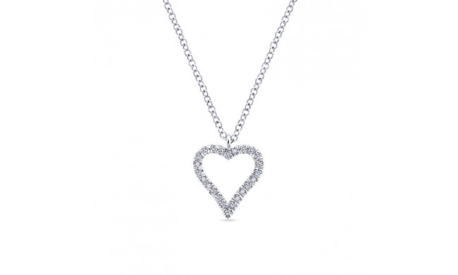 Gabriel & Co. 14k White Gold Eternal Love Diamond Heart Necklace - NK5452W45JJ