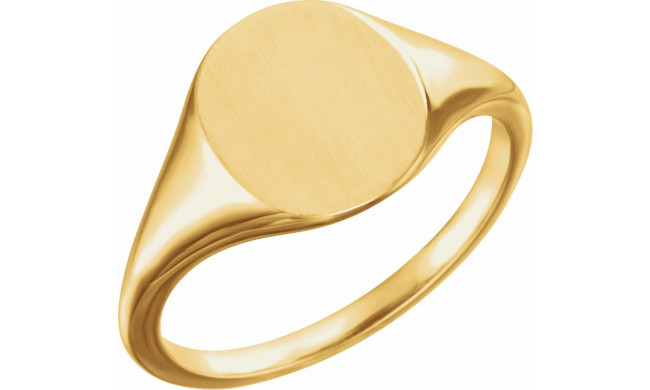 14K Yellow 11x9 mm Oval Signet Ring - 51552102P