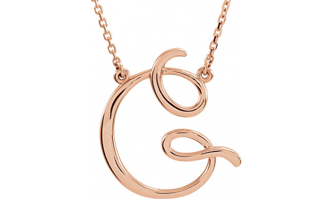 14K Rose Script Initial G 16 Necklace - 84635291P