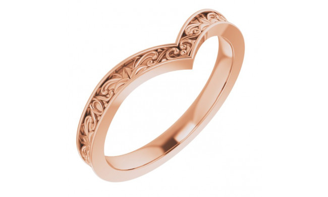 14K Rose Vintage-Inspired V Ring - 51882103P