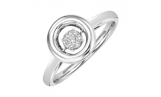 Gems One Silver (SLV 995) & Diamonds Stunning Fashion Ring - 1/10 ctw - ROL1173-SSD