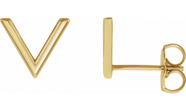 14K Yellow V Earrings - 86323107P