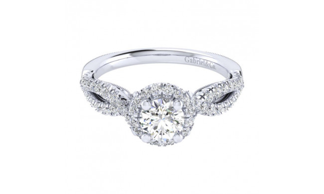 Gabriel & Co. 14k White Gold Victorian Halo Engagement Ring - ER11081R3W44JJ