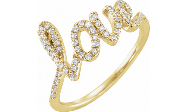 14K Yellow 1/4 CTW Diamond Love Ring - 653604600P