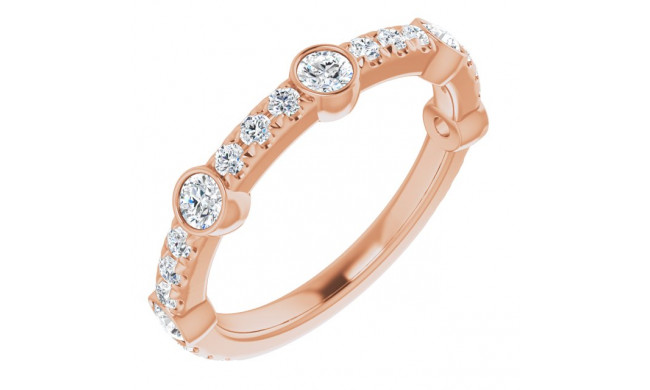 14K Rose 3/4 CTW Diamond Anniversary Band - 123606602P