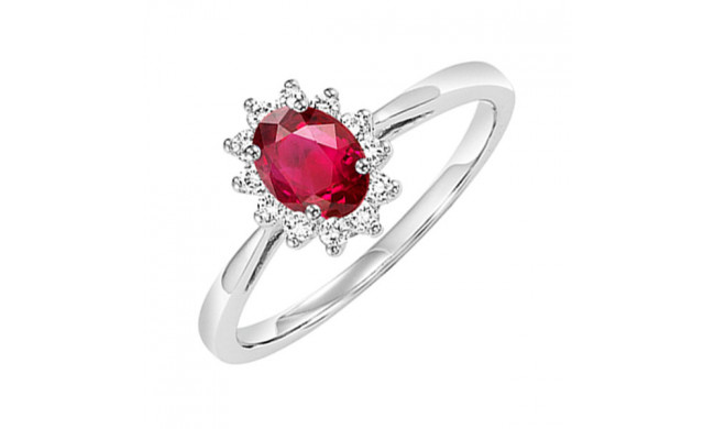 Gems One 14Kt White Gold Diamond (1/5Ctw) & Ruby (1/2 Ctw) Ring - FR4062-4WCR