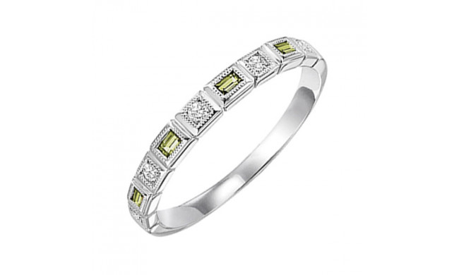 Gems One 14Kt White Gold Diamond (1/10Ctw) & Peridot (1/6 Ctw) Ring - FR1227-4WD