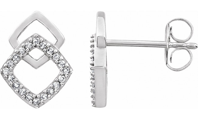 14K White 1/10 CTW Diamond Geometric Earrings - 65227260001P