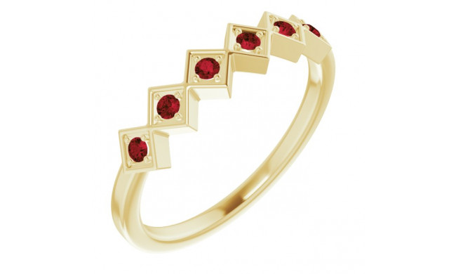 14K Yellow Mozambique Garnet Stackable Ring - 71888606P