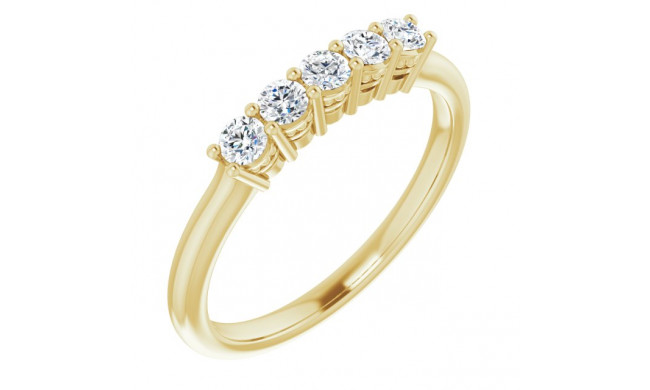 14K Yellow 2.5 mm Round 1/3 CTW Diamond Anniversary Band - 123844709P