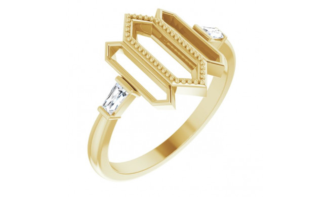 14K Yellow 1/8 CTW Diamond Geometric Ring - 123966601P