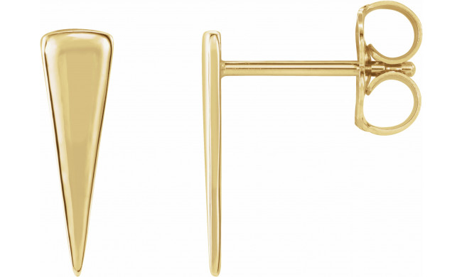 14K Yellow 12x3.27 mm Triangle Earrings - 86761601P
