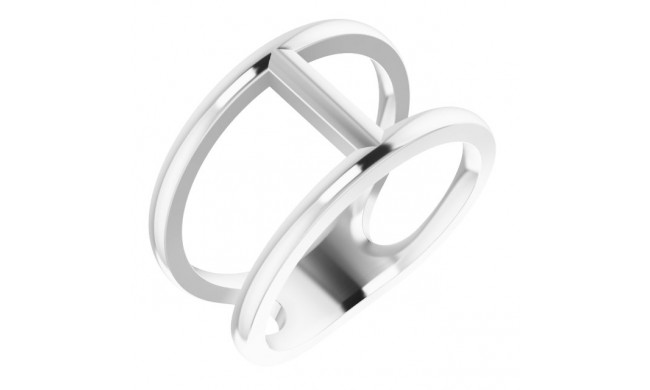 14K White 11.3 mm Negative Space Ring - 51643101P