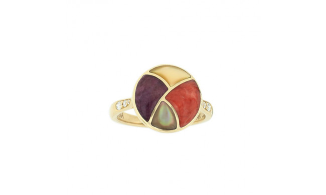 Kabana 14k Yellow Gold Mother of Pearl Inlay Ring