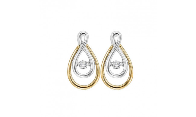 Gems One 14KT White & Yellow Gold & Diamond Rhythm Of Love Fashion Earrings  - 1/8 ctw - ROL2008-4YWC