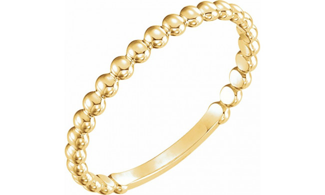 14K Yellow 2 mm Stackable Bead Ring - 516081002P