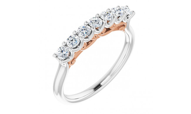 14K White & Rose 3/8 CTW Diamond Anniversary Band - 1234286000P