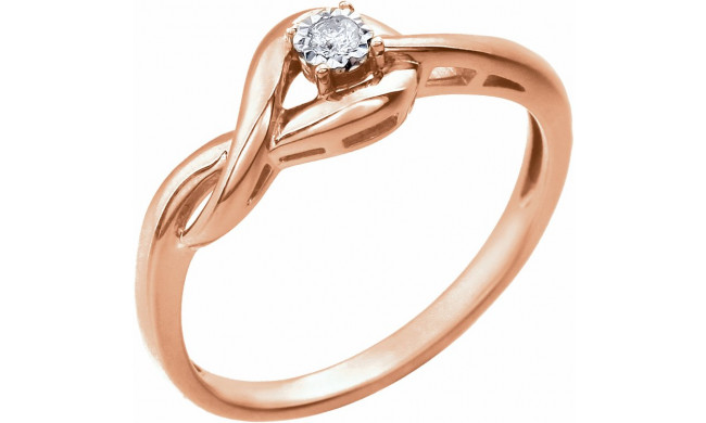 14K Rose .04 CT Diamond Ring - 65204060001P